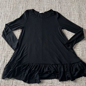 Black Ruffled Tunic